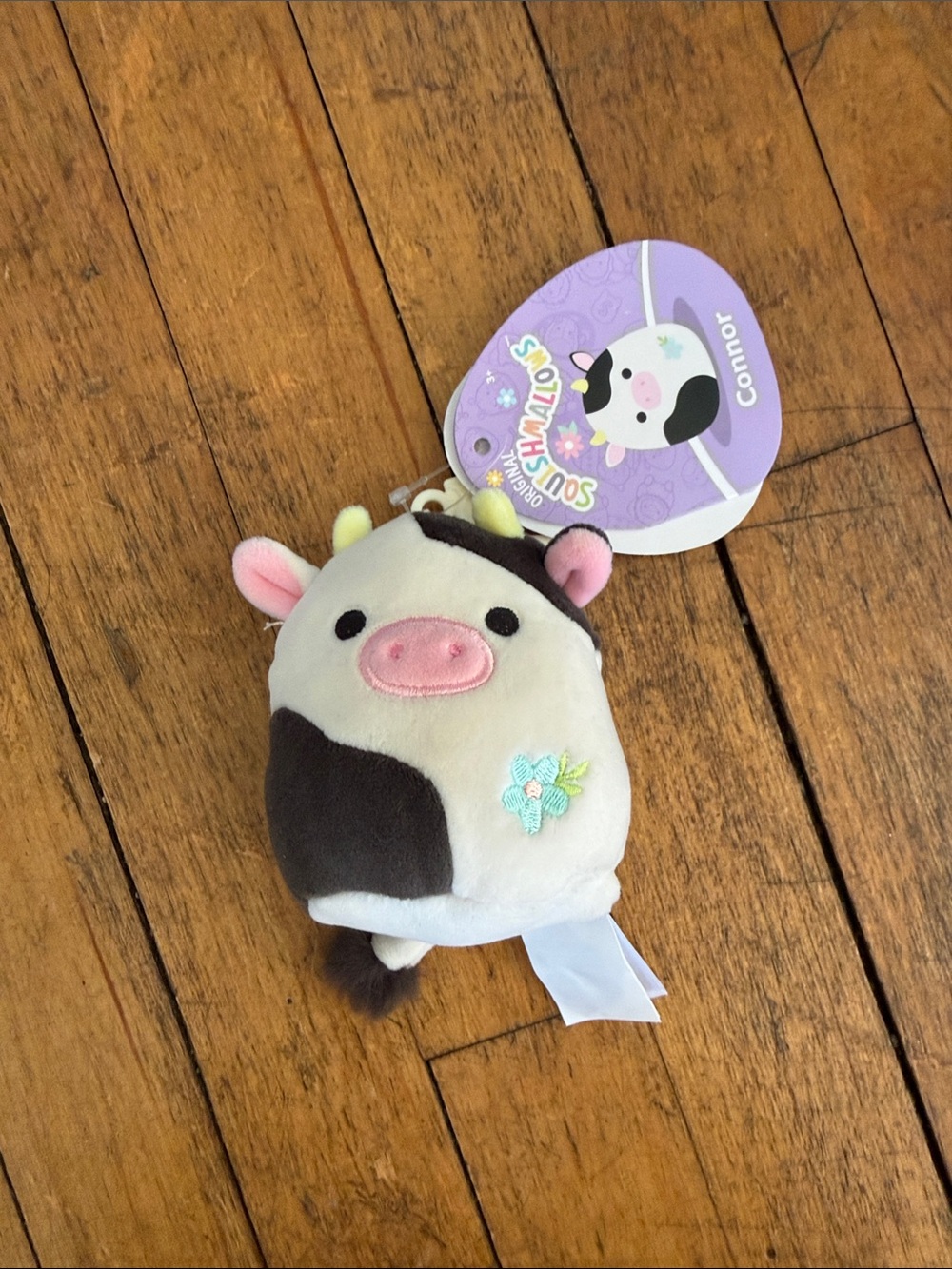 Connor Floral Cow 4 inch Squishmallow Keychain